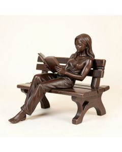 Girl Laying On A Bench Reading A Book Statue (synthetic illustration; no displayed measurements)