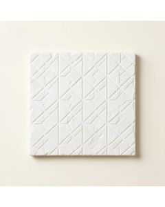 Aspen Branch Uninstalled Square Decorative Tile - White (synthetic illustration; no displayed measurements)