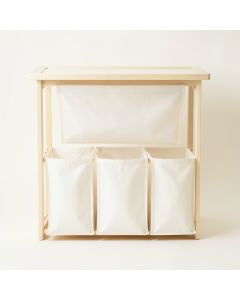 Reed Brook Laundry Sorting Station With Plain Removable Bags - Ivory (synthetic illustration; no displayed measurements)