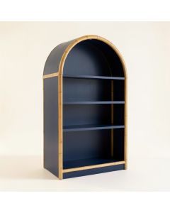 Juniper Arc Freestanding Bookcase (synthetic illustration; no displayed measurements)
