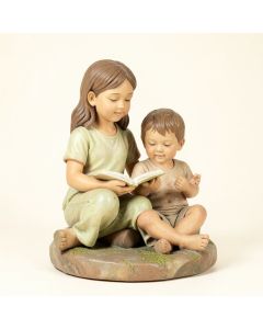 Yadiel Girl And Boy Reading Together Statue (synthetic illustration; no displayed measurements)