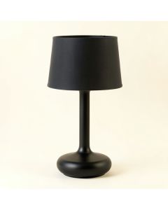 River Crest Table Lamp With A Plain Fabric Shade - Black (synthetic illustration; no displayed measurements)
