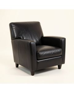 Westbourne Leather Upholstered Arm Chair In Black (synthetic illustration; no displayed measurements)