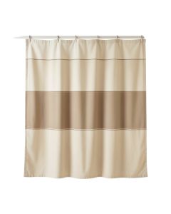Hill Brook Shower Curtain Hanging Flat From A Plain Rod - Beige (synthetic illustration; no displayed measurements)