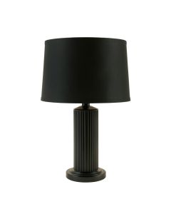 Heath Canyon Table Lamp With A Plain Fabric Shade - Black