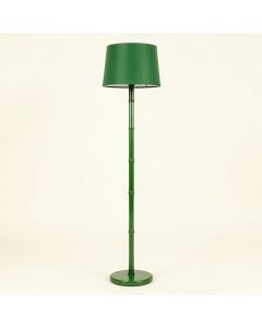 Willow Arc Floor Lamp With A Plain Fabric Shade - Green (synthetic illustration; no displayed measurements)