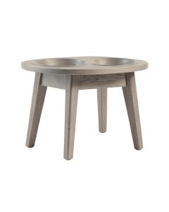 Clay Dell Pet Feeding Stand With Two Plain Empty Bowls - Gray