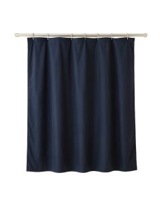 Hazel Branch Shower Curtain Hanging Flat From A Plain Rod - Navy (synthetic illustration; no displayed measurements)