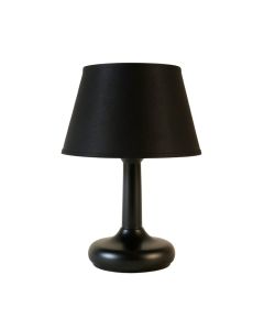 Alder Dell Table Lamp With A Plain Fabric Shade - Black