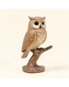 Owl On Branch Statue (synthetic illustration; no displayed measurements)