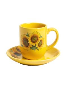 Randell Sunflowers Coffee Mug & Saucer