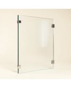 Fluted 34 '' W X 78 '' H Frameless Fixed Glass Panel (synthetic illustration; no displayed measurements)
