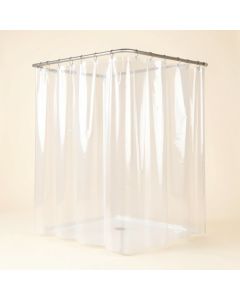 Waterproof Vinyl Single Shower Curtain + Hooks (synthetic illustration; no displayed measurements)