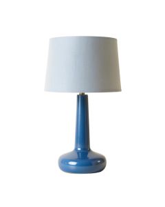 Cliff Canyon Table Lamp With A Plain Fabric Shade - Blue