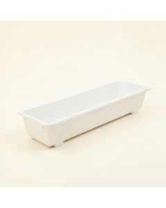 Moss Crossing Empty Railing Planter With Integral Brackets - White (synthetic illustration; no displayed measurements)