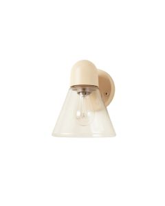 Linden Arc Wall Sconce Mounted On A Plain Wall - Beige (synthetic illustration; no displayed measurements)