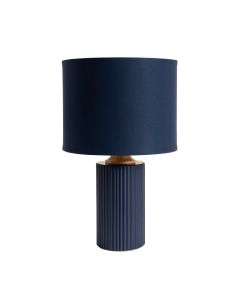 Linden Dale Table Lamp With A Plain Fabric Shade - Navy