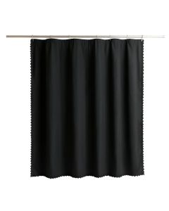 Reed Dale Shower Curtain Hanging Flat From A Plain Rod - Black