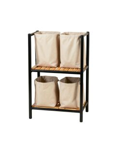 Sage Branch Laundry Sorting Station With Plain Removable Bags - Black (synthetic illustration; no displayed measurements)