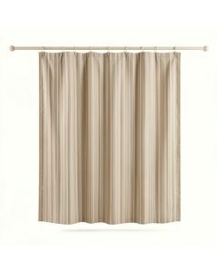 Flint Crossing Shower Curtain Hanging Flat From A Plain Rod - Beige (synthetic illustration; no displayed measurements)