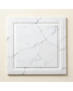 Calacatta 3 '' X 6 '' Beveled Marble Subway Tile (synthetic illustration; no displayed measurements)