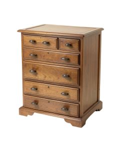 Cincinnatus Rustic Curved Square Paneled 8-Drawer Vertical Free Standing Jewelry Box