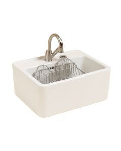 24 '' L X 19 '' W Farmhouse Kitchen Sink With Sink Grid And Basket Strainer