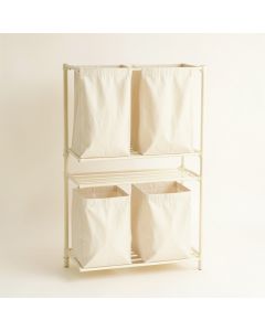 Rowan Branch Laundry Sorting Station With Plain Removable Bags - Ivory (synthetic illustration; no displayed measurements)
