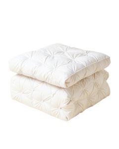 Ruched Pintuck Rosette Duvet Cover Set (synthetic illustration; no displayed measurements)