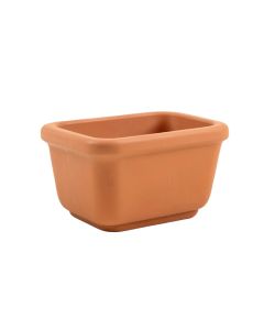 Olive Crest Empty Railing Planter With Integral Brackets - Terracotta