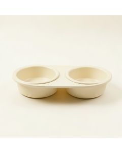 Juniper Dale Pet Feeding Stand With Two Plain Empty Bowls - Ivory (synthetic illustration; no displayed measurements)