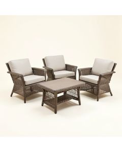 4 Pcs Outdoor Patio Furniture Set Table Chair Sofa Cushioned Seat Garden (synthetic illustration; no displayed measurements)
