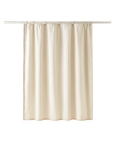 Fern Falls Shower Curtain Hanging Flat From A Plain Rod - Ivory