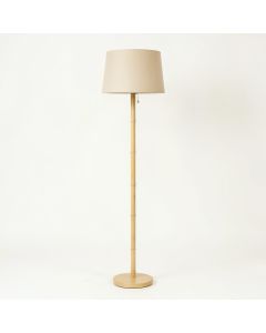 Brook Brook Floor Lamp With A Plain Fabric Shade - Beige (synthetic illustration; no displayed measurements)