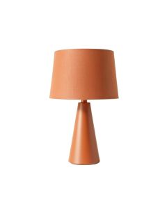 Maple Crest Table Lamp With A Plain Fabric Shade - Terracotta
