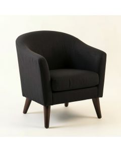 Rowan Arc Upholstered Armchair - Black (synthetic illustration; no displayed measurements)