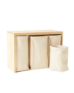 Moss Canyon Laundry Sorting Station With Plain Removable Bags - Ivory