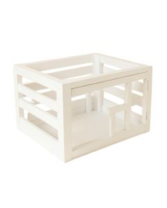 Juniper Bridge Empty Furniture-Style Pet Crate - White
