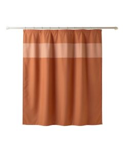 Rowan Bend Shower Curtain Hanging Flat From A Plain Rod - Terracotta (synthetic illustration; no displayed measurements)
