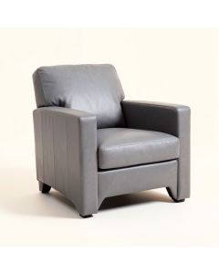 Leather Upholstered Arm Chair In Gray (synthetic illustration; no displayed measurements)