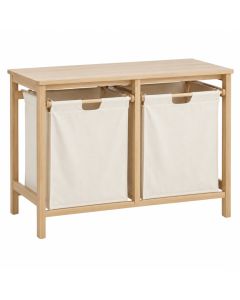 Brook Bluff Laundry Sorting Station With Plain Removable Bags - Cream