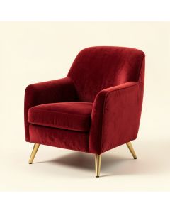 Modern Soft Velvet Material Red Ergonomics Accent Chair (synthetic illustration; no displayed measurements)