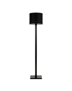 Alder Crest Floor Lamp With A Plain Fabric Shade - Black (synthetic illustration; no displayed measurements)