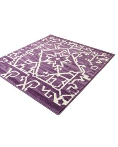 Geometric Purple/White Area Rug (synthetic illustration; no displayed measurements)