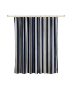 Maple Brook Shower Curtain Hanging Flat From A Plain Rod - Navy (synthetic illustration; no displayed measurements)