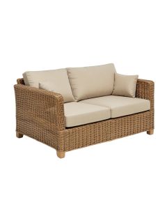Sargent 74 '' Wide Outdoor Teak Patio Sofa With Cushions (synthetic illustration; no displayed measurements)