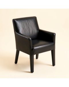Jabraylon Faux Leather Upholstered Dining Chair In Black (synthetic illustration; no displayed measurements)