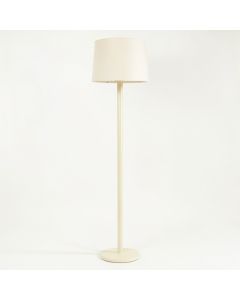 Rowan Bend Floor Lamp With A Plain Fabric Shade - Cream (synthetic illustration; no displayed measurements)