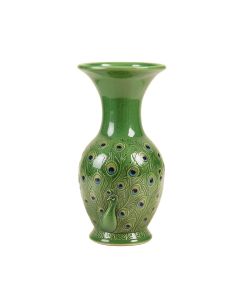 Resa Majolica Style Peacock Table Vase (synthetic illustration; no displayed measurements)