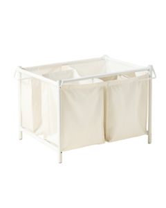 Stone Crest Laundry Sorting Station With Plain Removable Bags - White